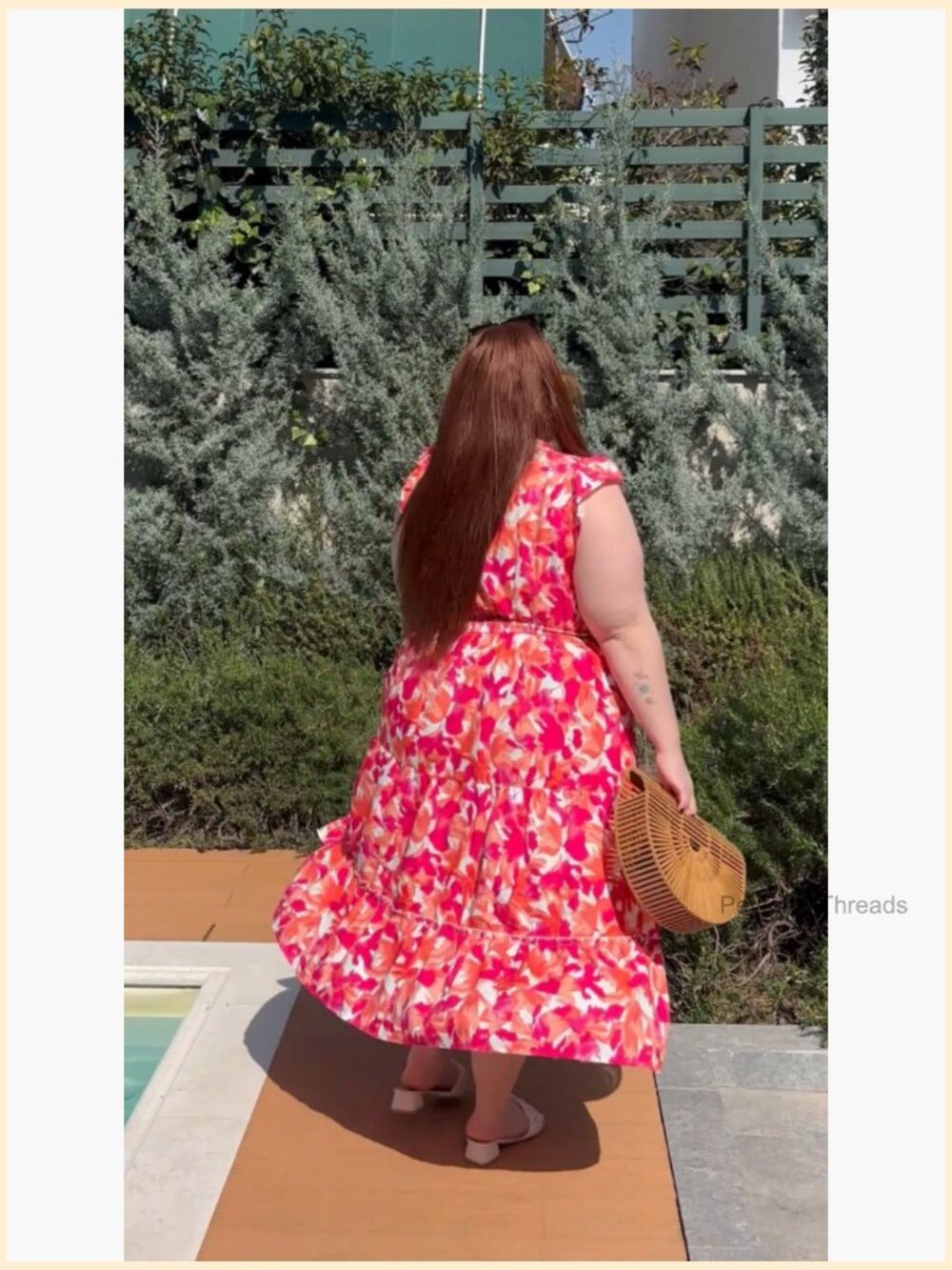 Plus Size Cap Sleeve V-Neck Maxi Dress with Pockets Boho Flowy Sundress - Picture 7 of 7